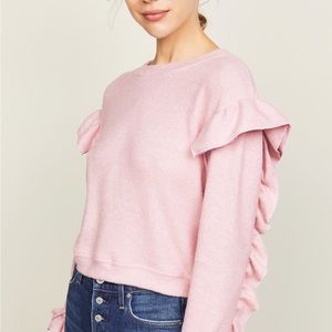 Wayf Darlene Ruffle Sweater size Small